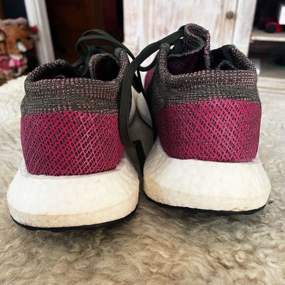 Adidas Pure Boost Go Women's Sz 8 Boost Running Shoe Night Cargo Green Maroon - Picture 8 of 14